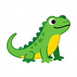 卡通可爱变色龙矢量插画素材