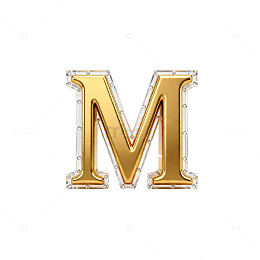 奢华金边字母M设计素材