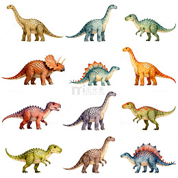 卡通恐龙玩具插画集