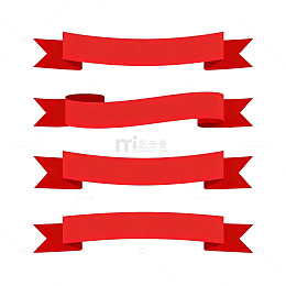 红色丝带横幅装饰设计素材