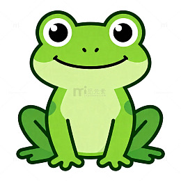 卡通绿色青蛙插画素材