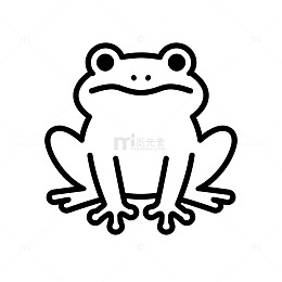 黑白简笔画青蛙图案