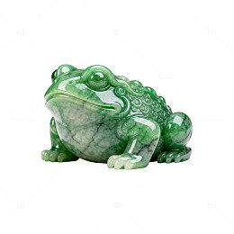 翡翠蟾蜍玉雕艺术云纹背景