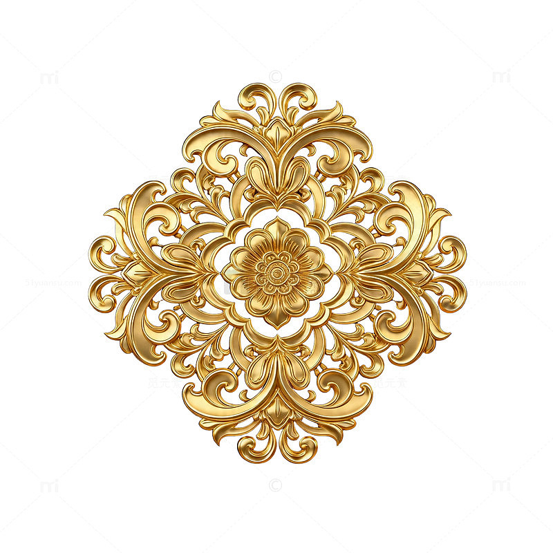 金色华丽花纹图案装饰素材