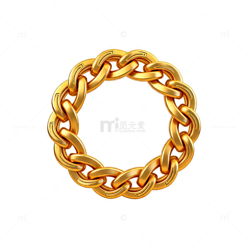 黄金链条环形饰品设计图
