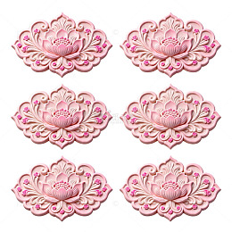 精致粉色花朵装饰图案设计元素