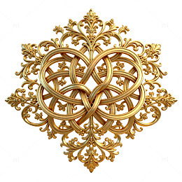 金色复杂花纹装饰设计图案