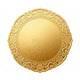 金色圆形浮雕花纹装饰图案