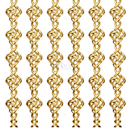 金色复杂编织链条装饰图案