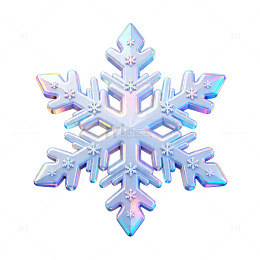彩虹光效雪花图案装饰元素