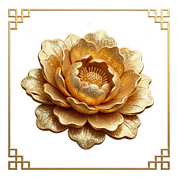 金色花朵艺术装饰画框