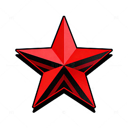 星空红五角星插画