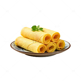 简约美食鸡蛋卷插画