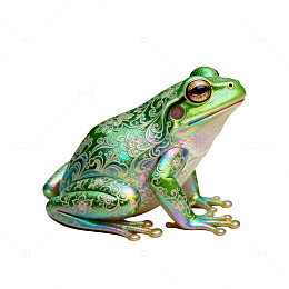彩光青蛙艺术插画