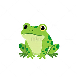 卡通绿色青蛙矢量图案