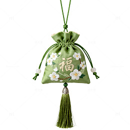 绿色福字香包挂饰