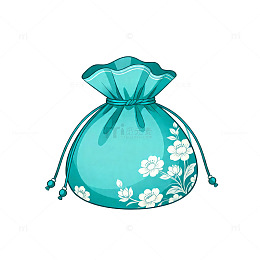 卡通图案蓝色袋子设计素材