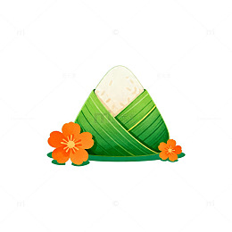 绿色背景粽子插画