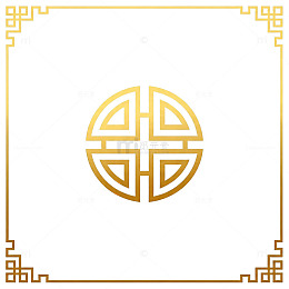 金色传统图案装饰元素设计