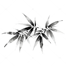 水墨竹叶艺术画作