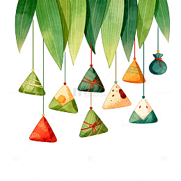 端午节粽子挂饰插画素材