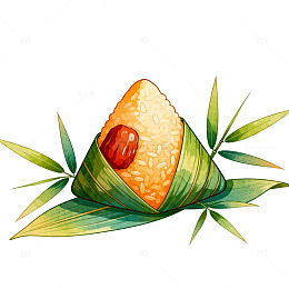 水彩粽子插画设计素材