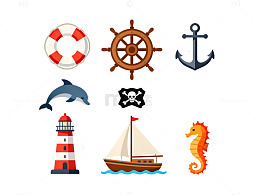 海洋元素卡通插画