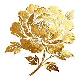 金色牡丹花纹图案