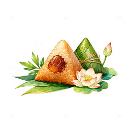 水彩风端午节粽子手绘插画设计素材