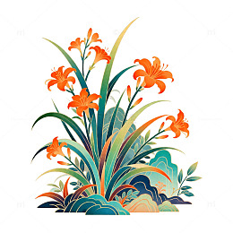 现代艺术风格花卉矢量图案