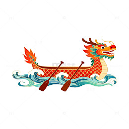 中国风龙舟插画元素