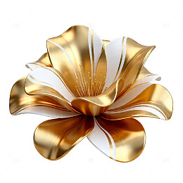 金色华丽花朵装饰元素