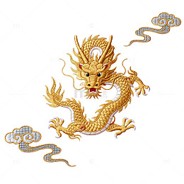 中国龙传统刺绣图案