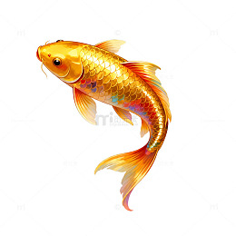金色锦鲤艺术插画