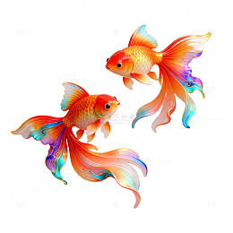 梦幻金鱼艺术插画设计素材