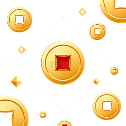 红色喜庆金币图案设计素材