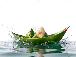 绿叶船创意水花飞溅