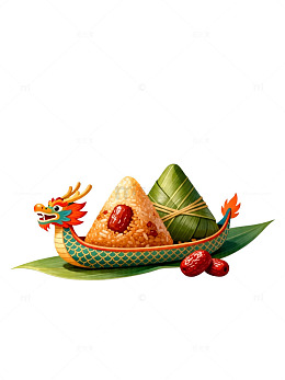 轻国风端午节粽子促销海报