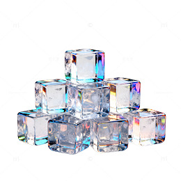 晶莹冰块堆叠艺术