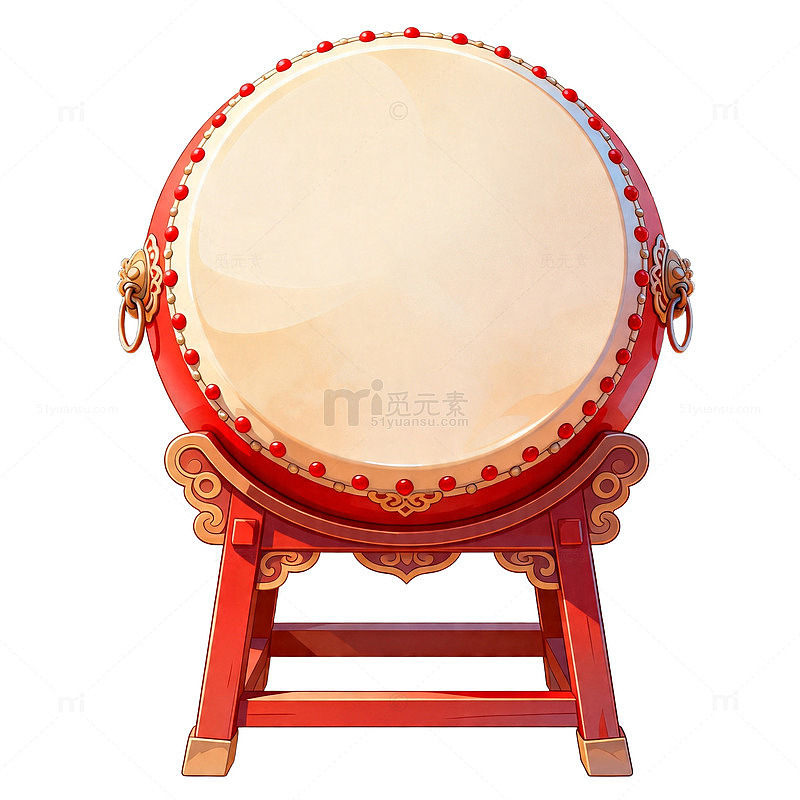 中国风红色大鼓