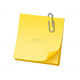 简约黄色便签纸矢量图