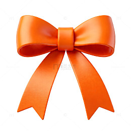 橙色丝带蝴蝶结装饰素材