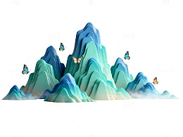 山水风景梦幻插画