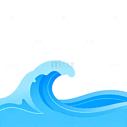 蓝色海浪图标设计素材