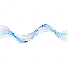 蓝色波浪线条抽象艺术图案