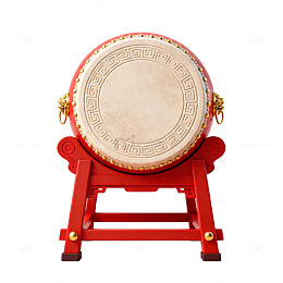 传统红色中国鼓