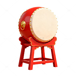 传统红色大鼓乐器