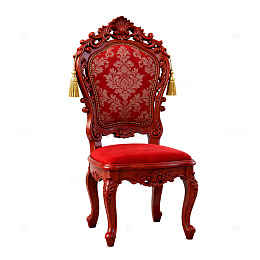 欧式古典雕花红色木椅