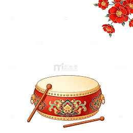 中国风传统乐器鼓插画