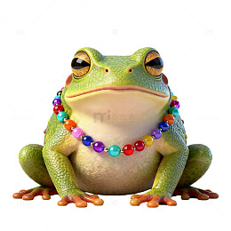 卡通青蛙彩珠装饰插画